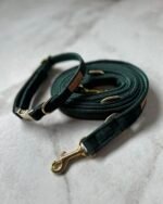 Obroża klasyczna Bottle Green Velvet - obrazek 2